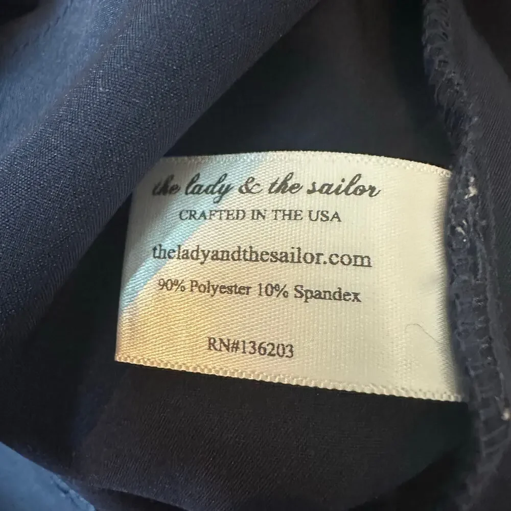 The Lady & the Sailor Navy Blue Wide Leg Lightweight Trousers sz 3=M/L NWOT - Picture 6 of 6